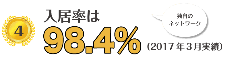 入居率は98.4％（2017年３月実績）